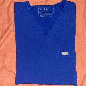 Figs medium scrub top and joggers, electric blue.